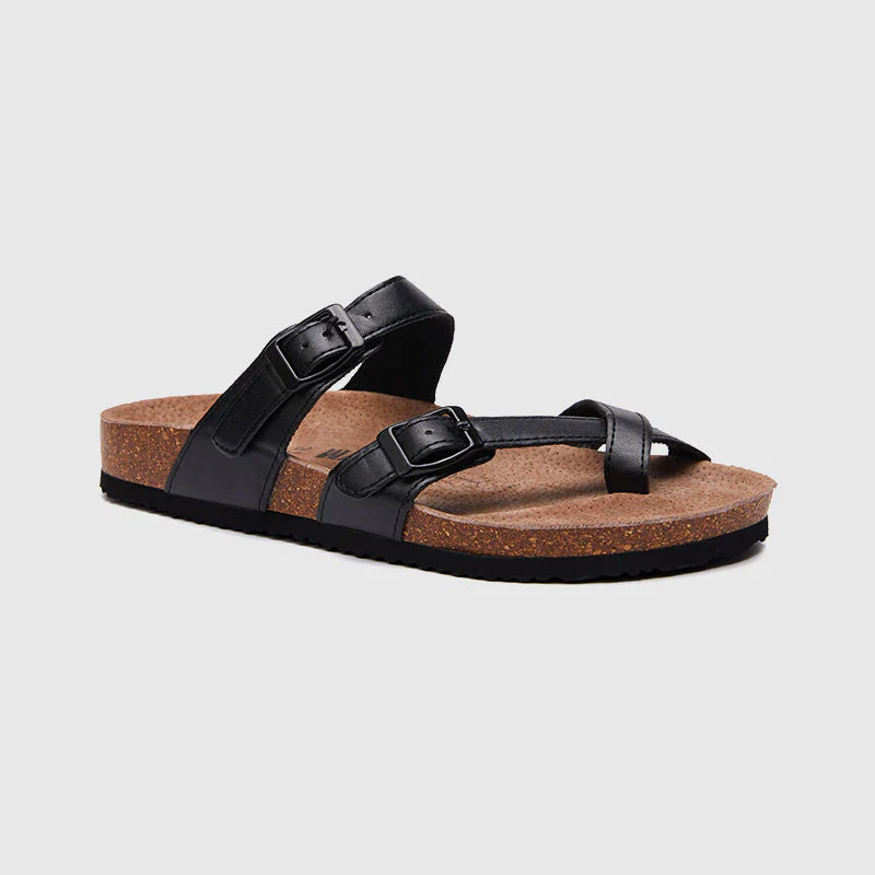 Double Buckle Cork Insole Slippers - Image 12