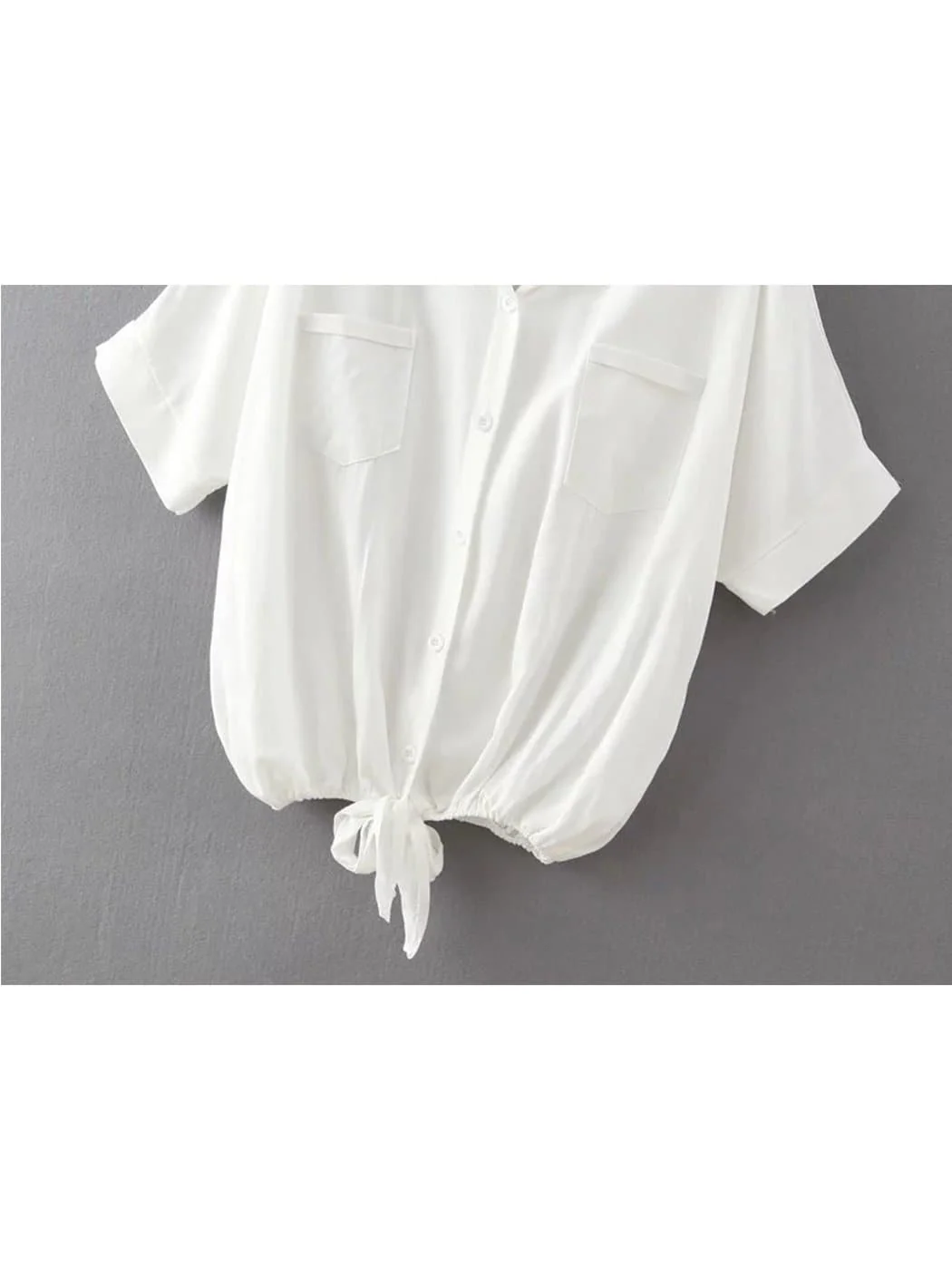 Cotton Linen Knotted Tie Top - Image 4
