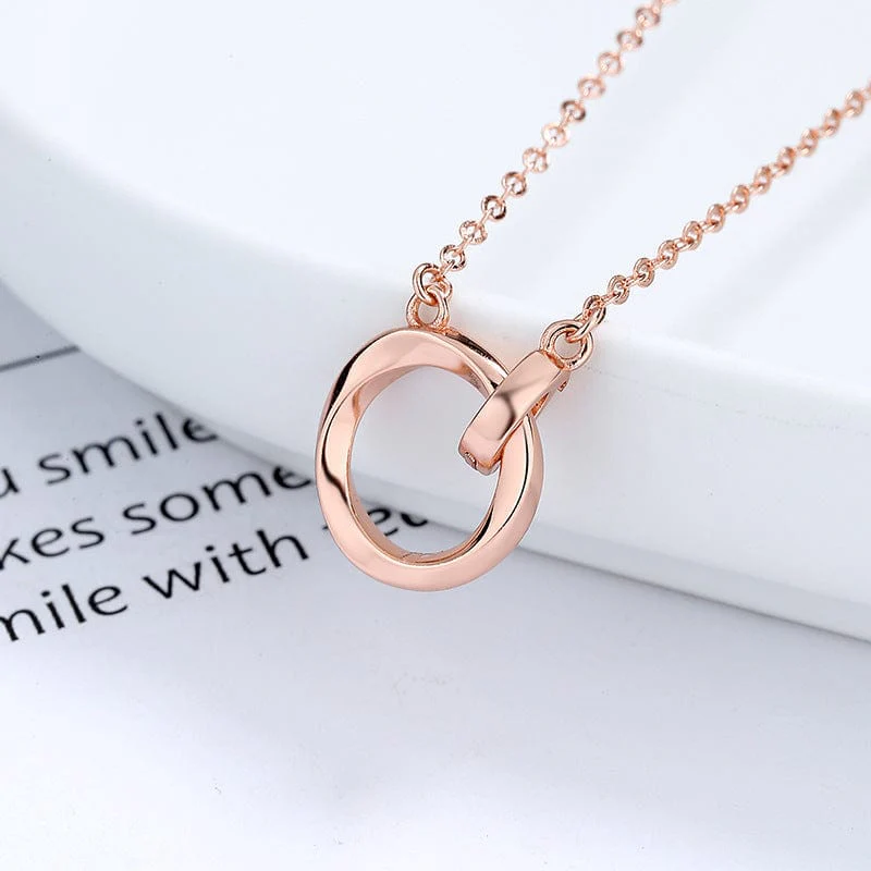 Couples Matching Circle 925 Sterling Silver Necklace - Image 3