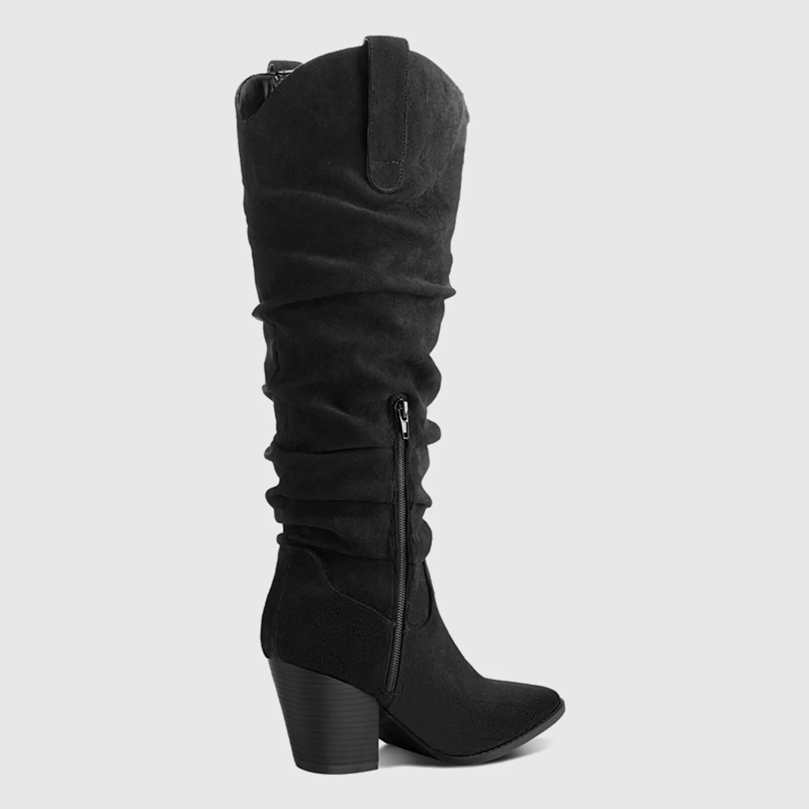 Cowboy Pull On Wide Calf Slouchy Boots - Image 14