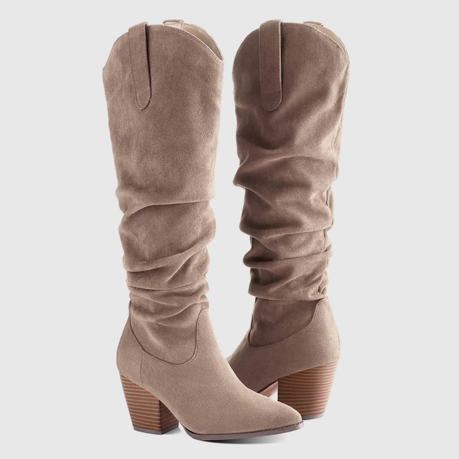 Cowboy Pull On Wide Calf Slouchy Boots - Image 3