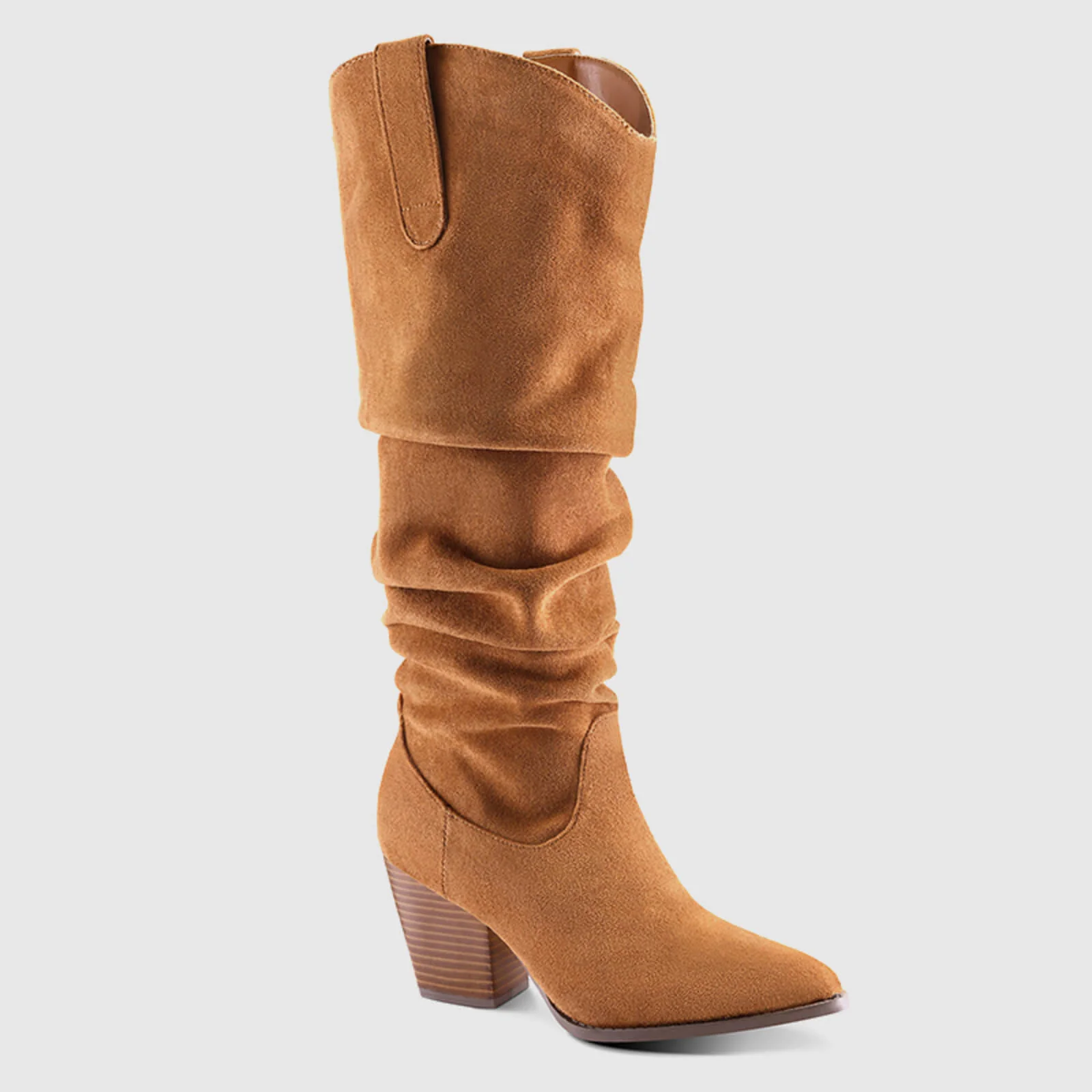 Cowboy Pull On Wide Calf Slouchy Boots - Image 5