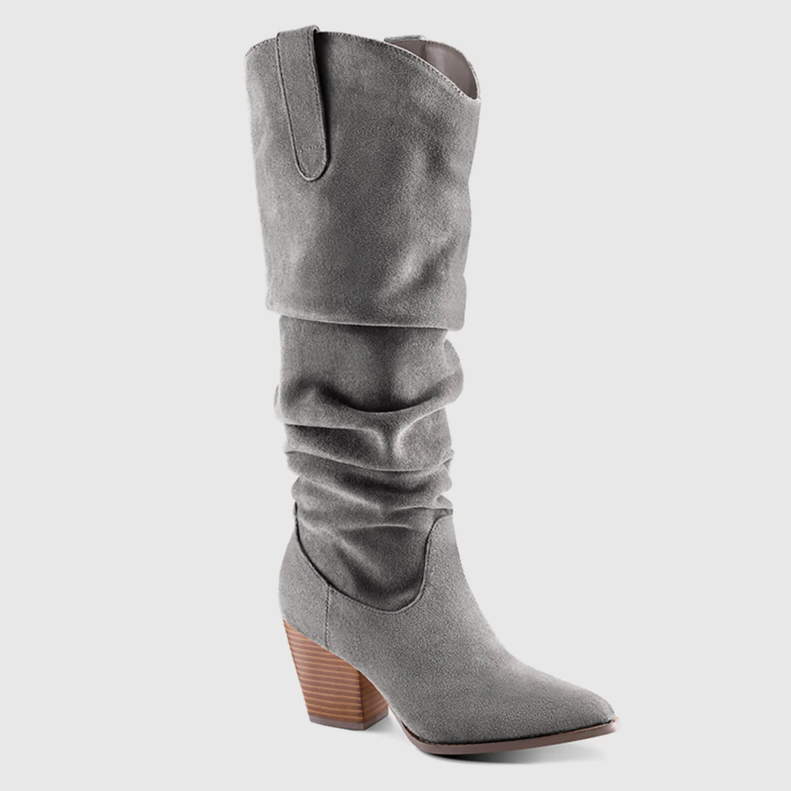 Cowboy Pull On Wide Calf Slouchy Boots - Image 9
