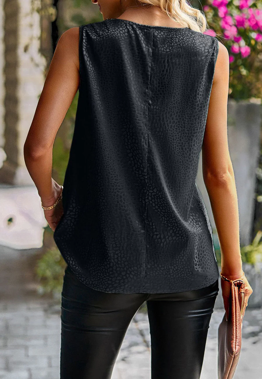 Cowl Neck Cheetah Satin Top - Image 6