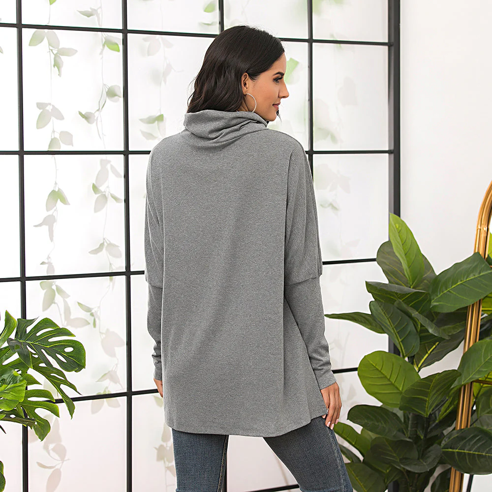 Cowl Neck High Low Long Sleeve - Image 5