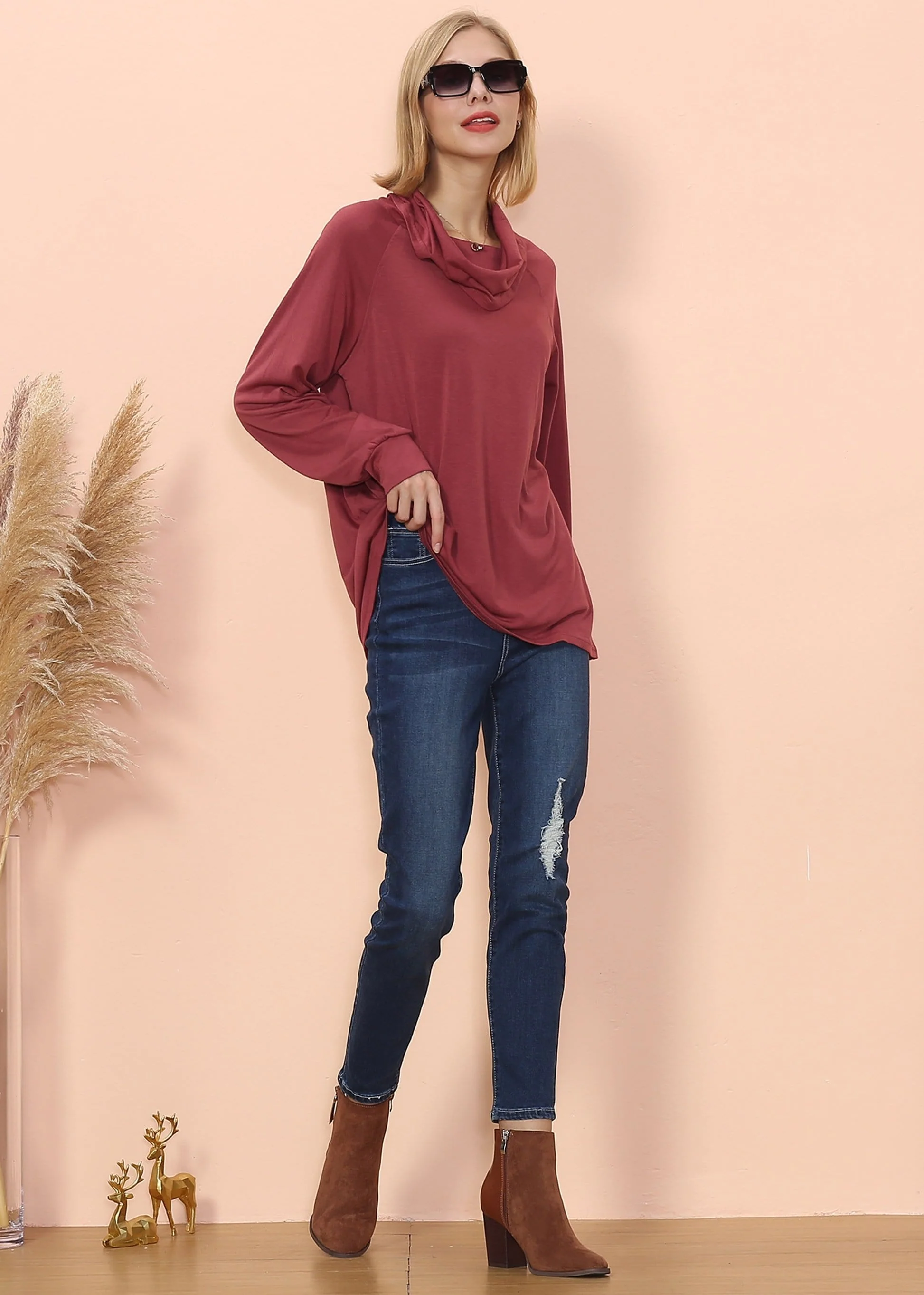 Cowl Neck Long Sleeve Pullover - Image 10