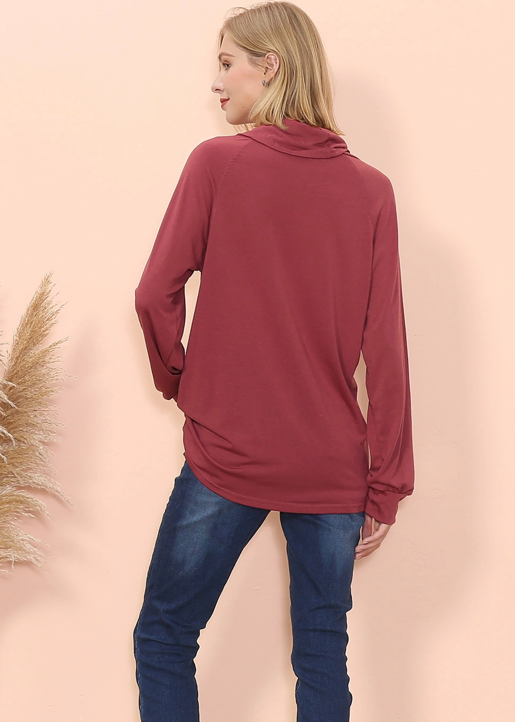 Cowl Neck Long Sleeve Pullover - Image 3