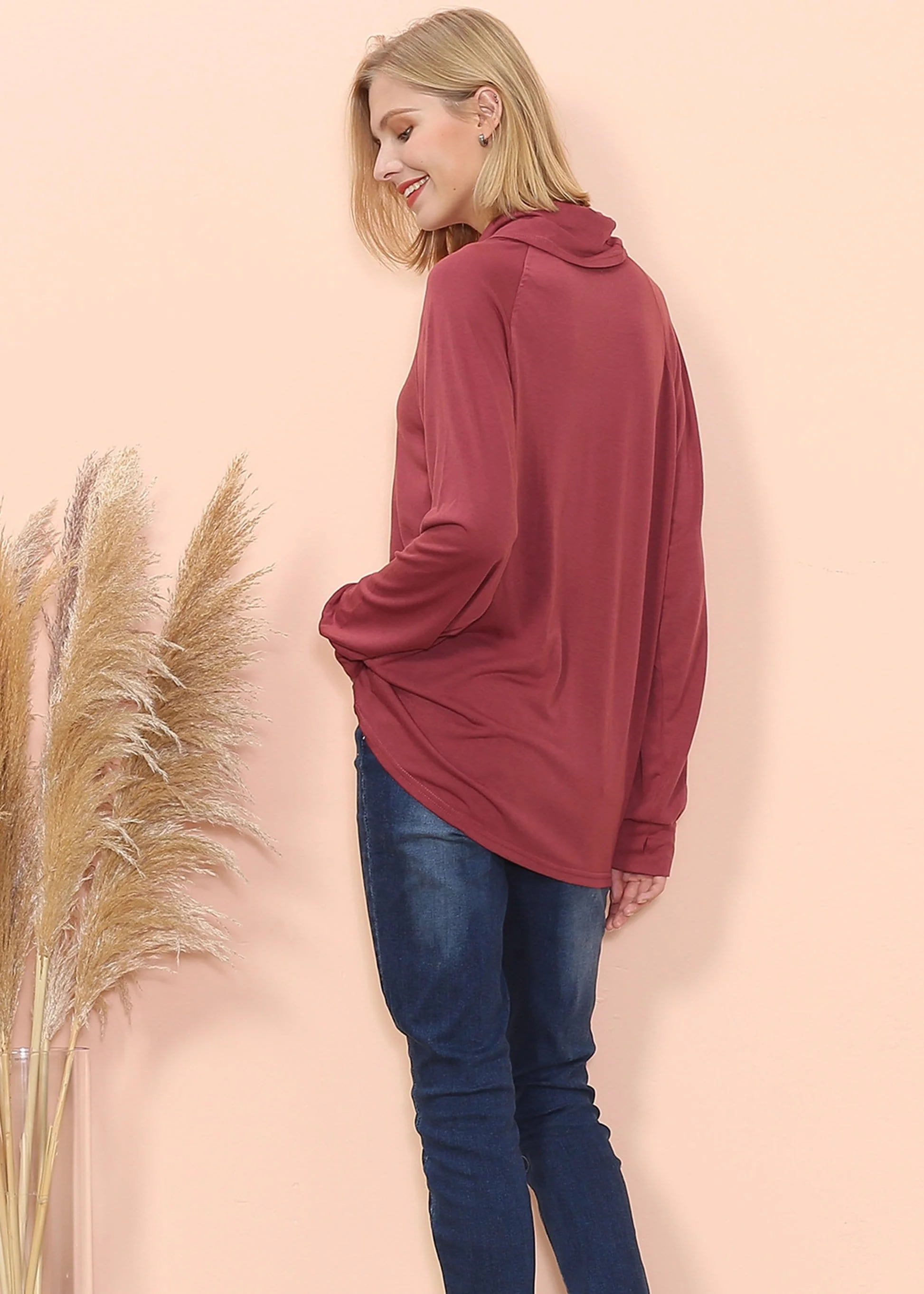 Cowl Neck Long Sleeve Pullover - Image 6