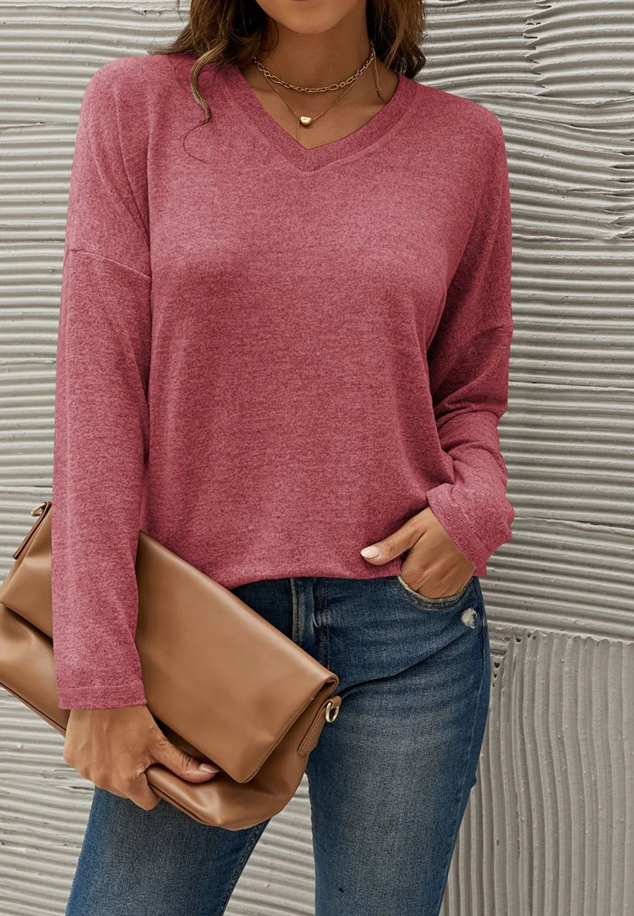 Cozy Drop Shoulder Basic Sweater - Image 16