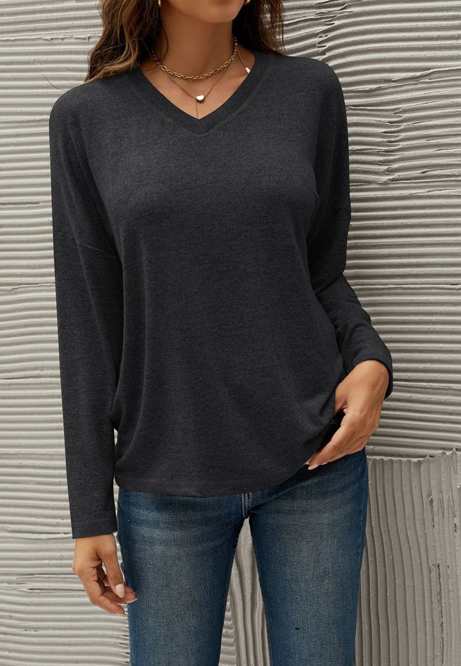 Cozy Drop Shoulder Basic Sweater - Image 2