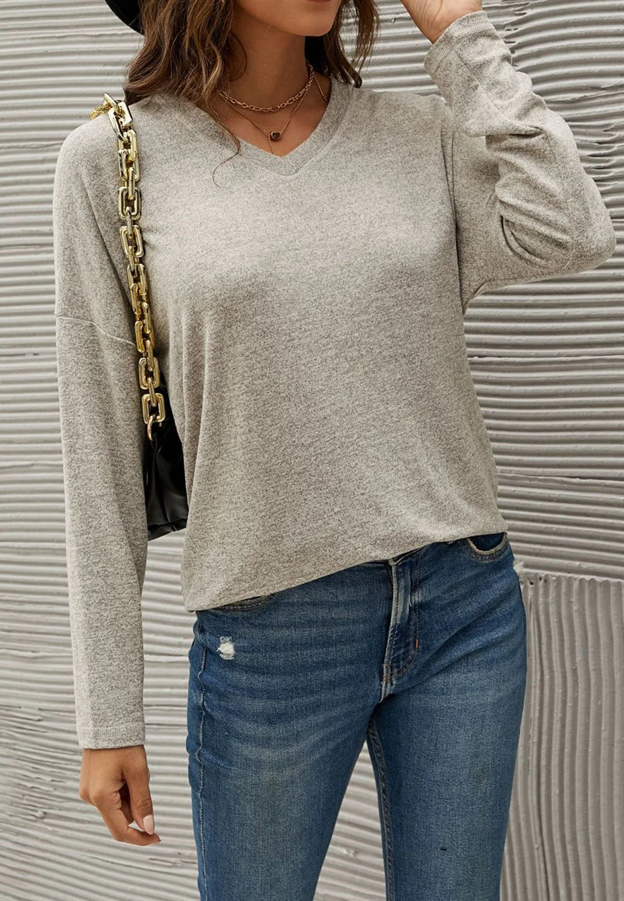 Cozy Drop Shoulder Basic Sweater - Image 23