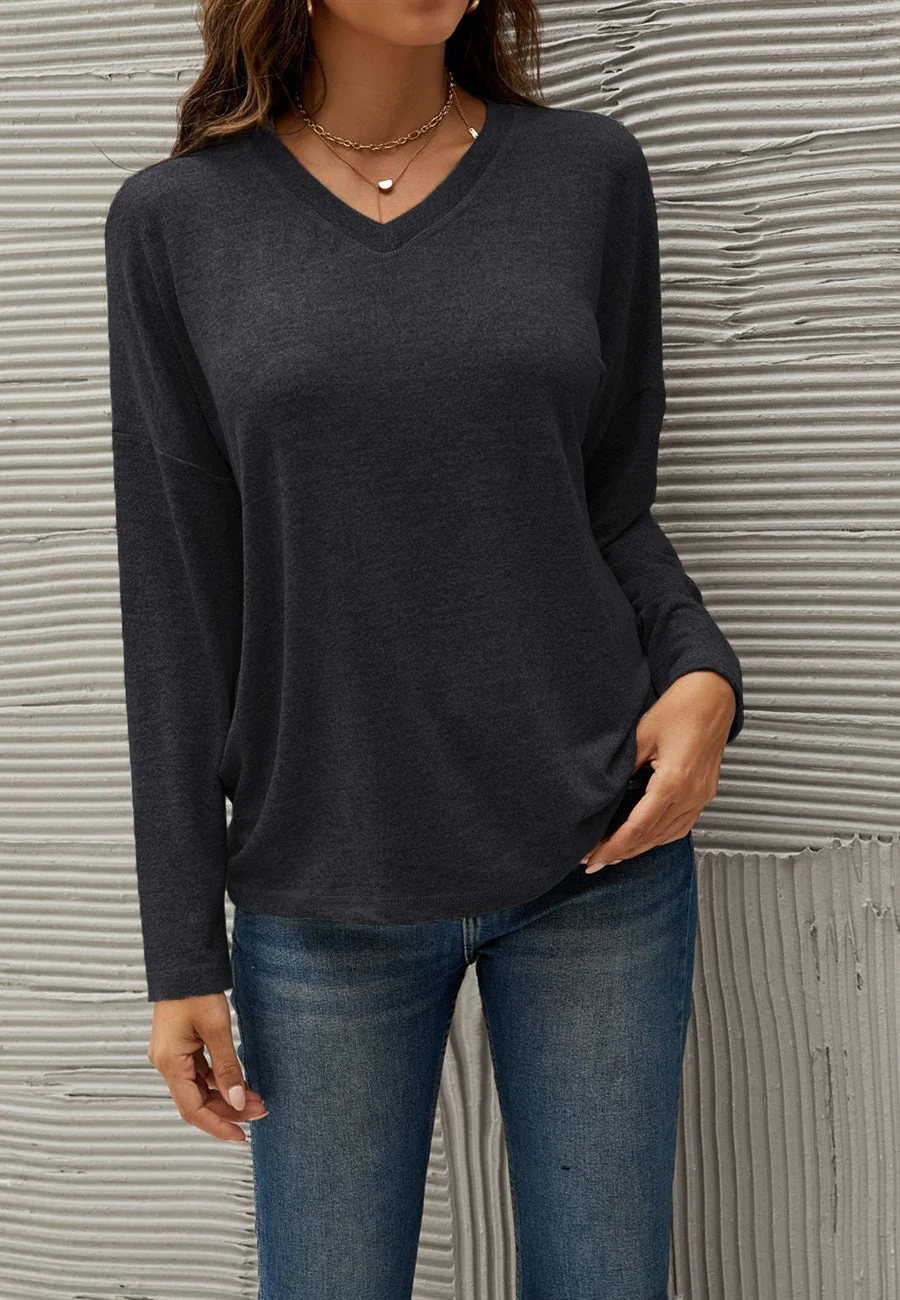 Cozy Drop Shoulder Basic Sweater - Image 26