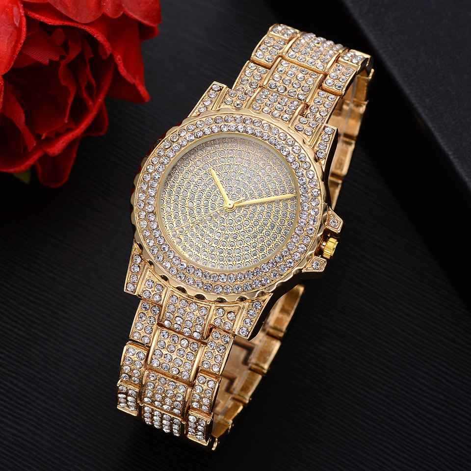 Creative Diamond Full Diamond Round Watch Pearl Bracelet Earring Necklace - Image 5