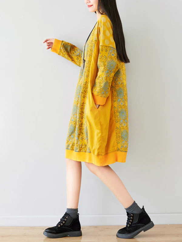 Crew Neck Printed Sweatshirt Dress - Image 13