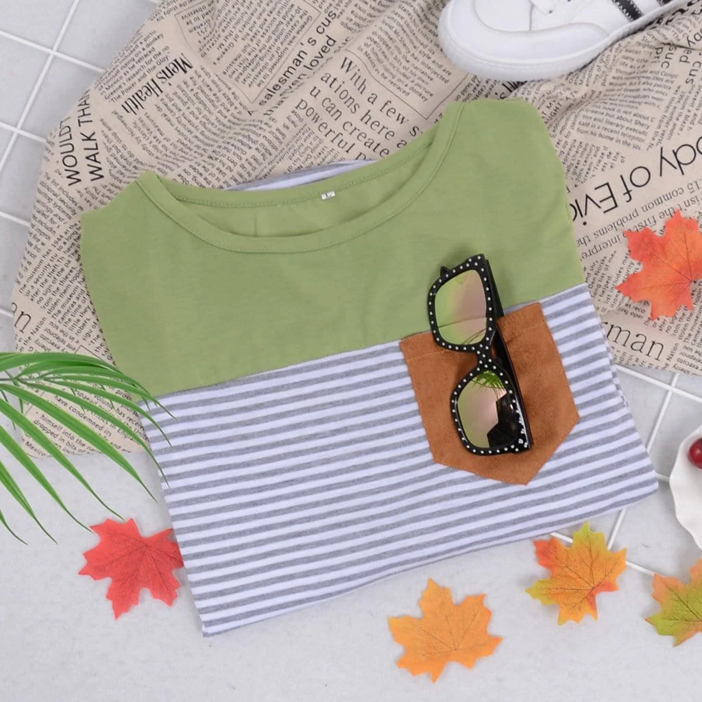 Crew Neck Striped Long Sleeve Tee - Image 15