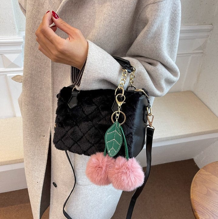 Criss Cross Fluffy Cherry Crossbody Bag - Image 2