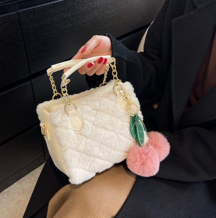Criss Cross Fluffy Cherry Crossbody Bag - Image 5