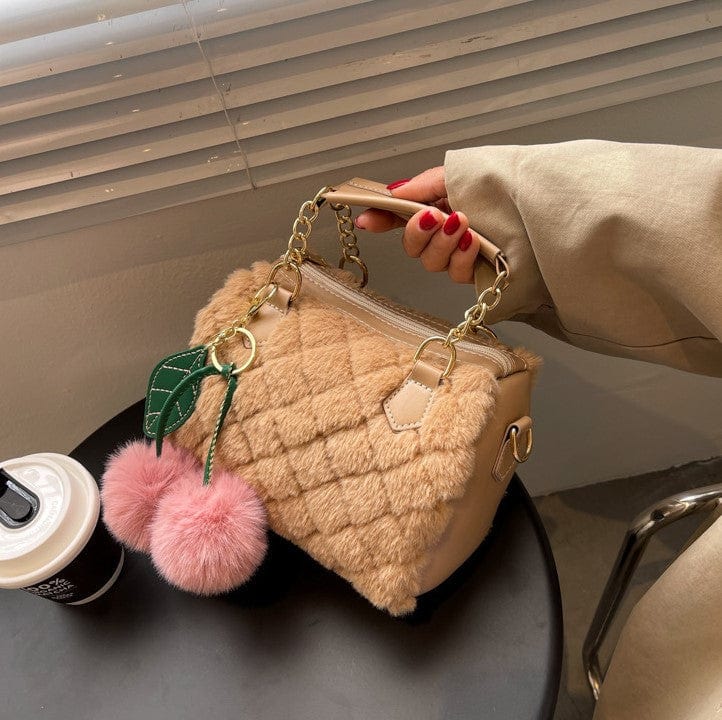 Criss Cross Fluffy Cherry Crossbody Bag - Image 6