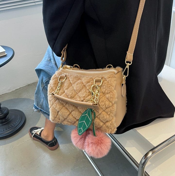 Criss Cross Fluffy Cherry Crossbody Bag - Image 8
