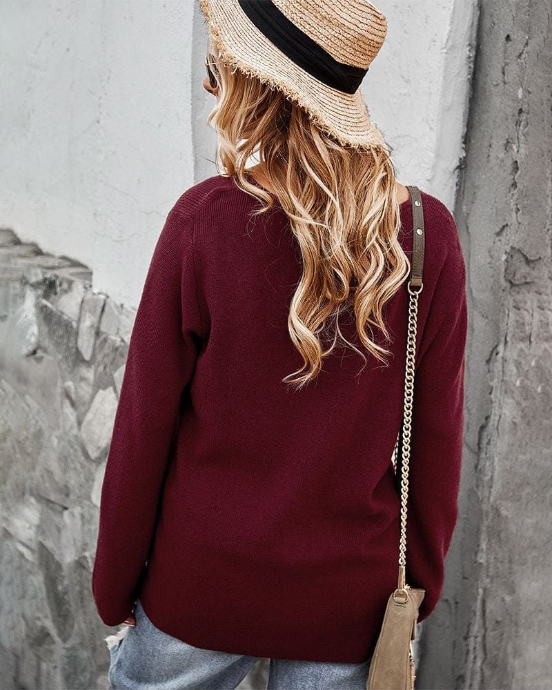 Criss Cross Front Knit Sweater - Image 8