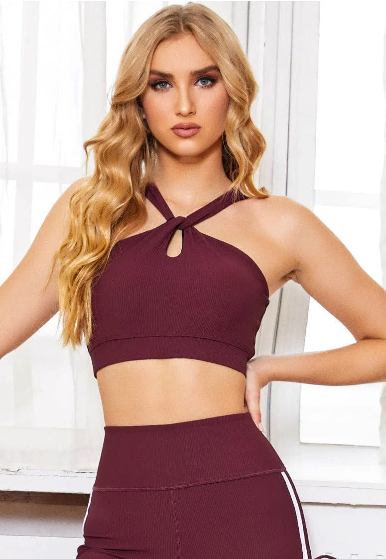 Criss Cross Front Low Scoop Back Sports Bra - Image 6