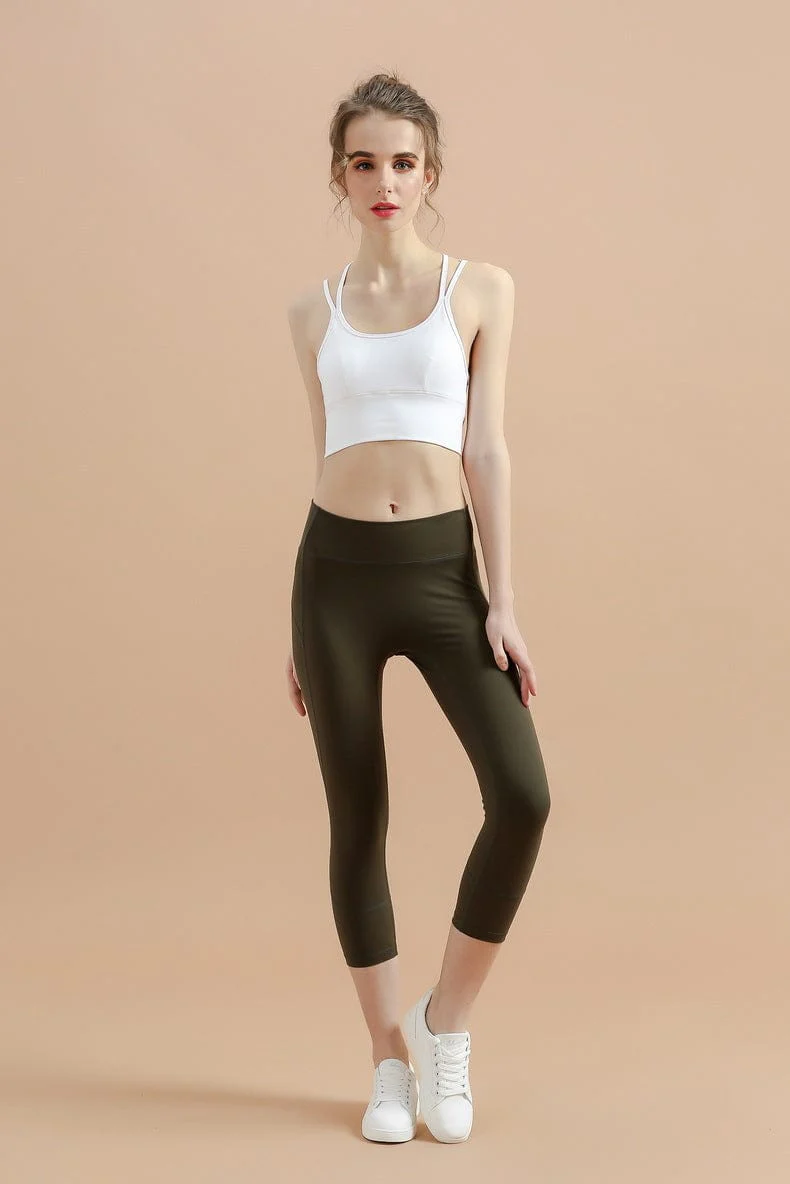 Criss Cross Open Back Fitness Sports Bra - Image 4