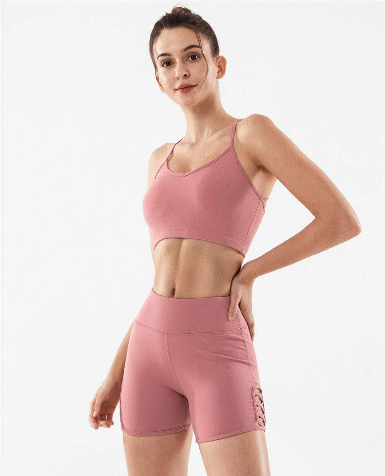 Criss Cross Slits Active Shorts - Image 13