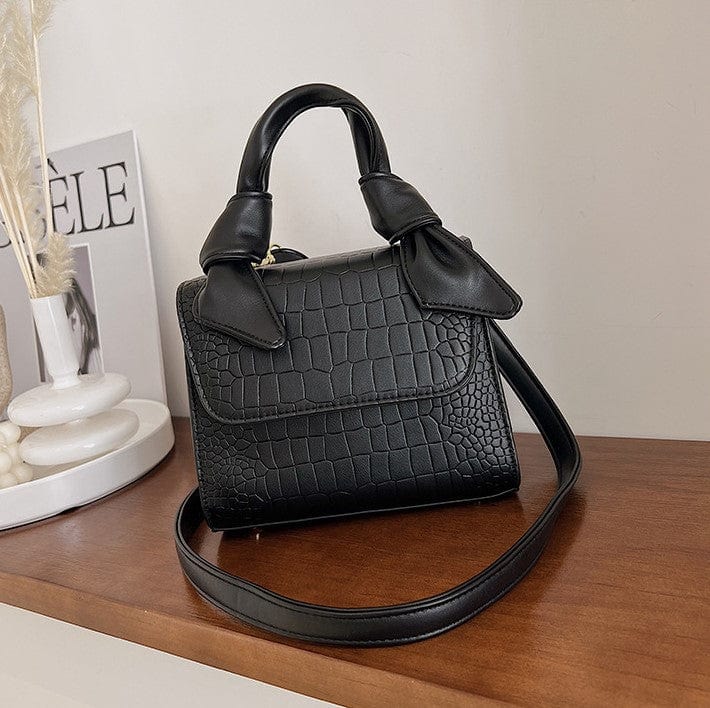 Croc Embossed Crossbody Bag with Knotted Handle - Image 11