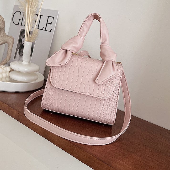 Croc Embossed Crossbody Bag with Knotted Handle - Image 14