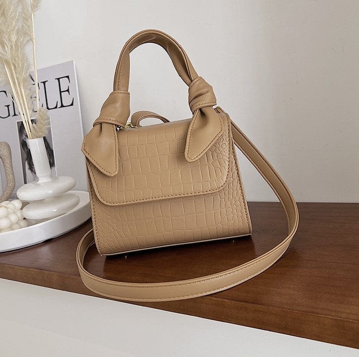 Croc Embossed Crossbody Bag with Knotted Handle - Image 17