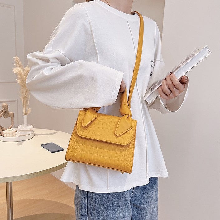Croc Embossed Crossbody Bag with Knotted Handle - Image 18