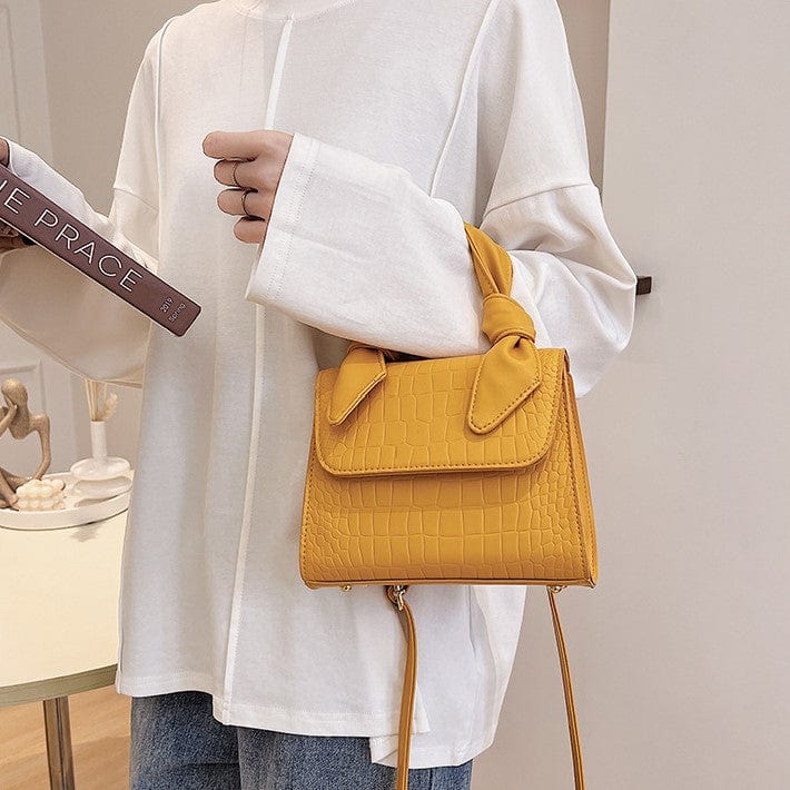 Croc Embossed Crossbody Bag with Knotted Handle - Image 19