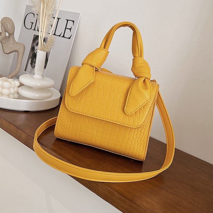 Croc Embossed Crossbody Bag with Knotted Handle - Image 20