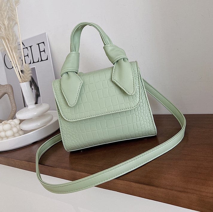 Croc Embossed Crossbody Bag with Knotted Handle - Image 3