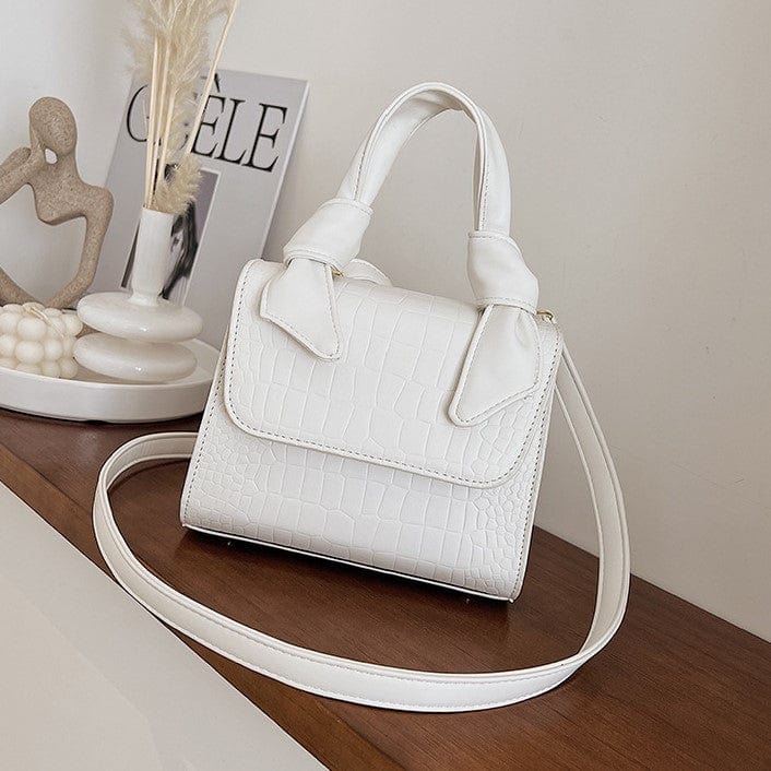 Croc Embossed Crossbody Bag with Knotted Handle - Image 6