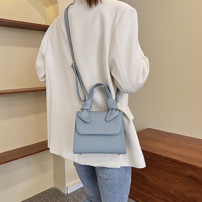 Croc Embossed Crossbody Bag with Knotted Handle - Image 7