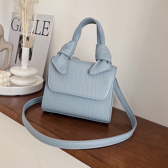 Croc Embossed Crossbody Bag with Knotted Handle - Image 8