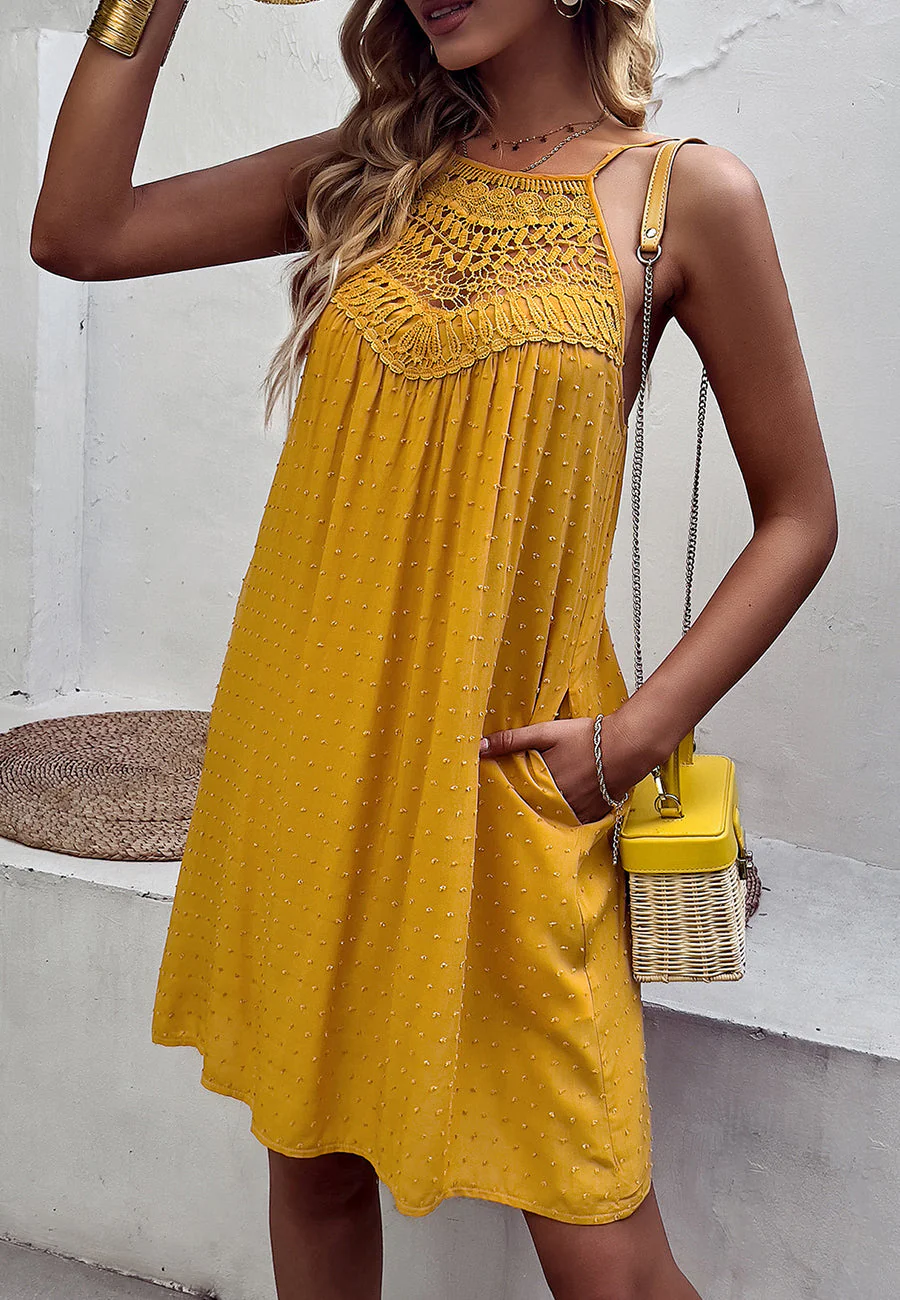 Crochet Detail Halter Neck Dress - Image 18