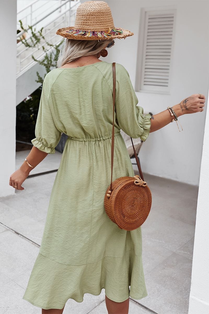 Crochet Detail Puff Sleeve Dress - Image 25