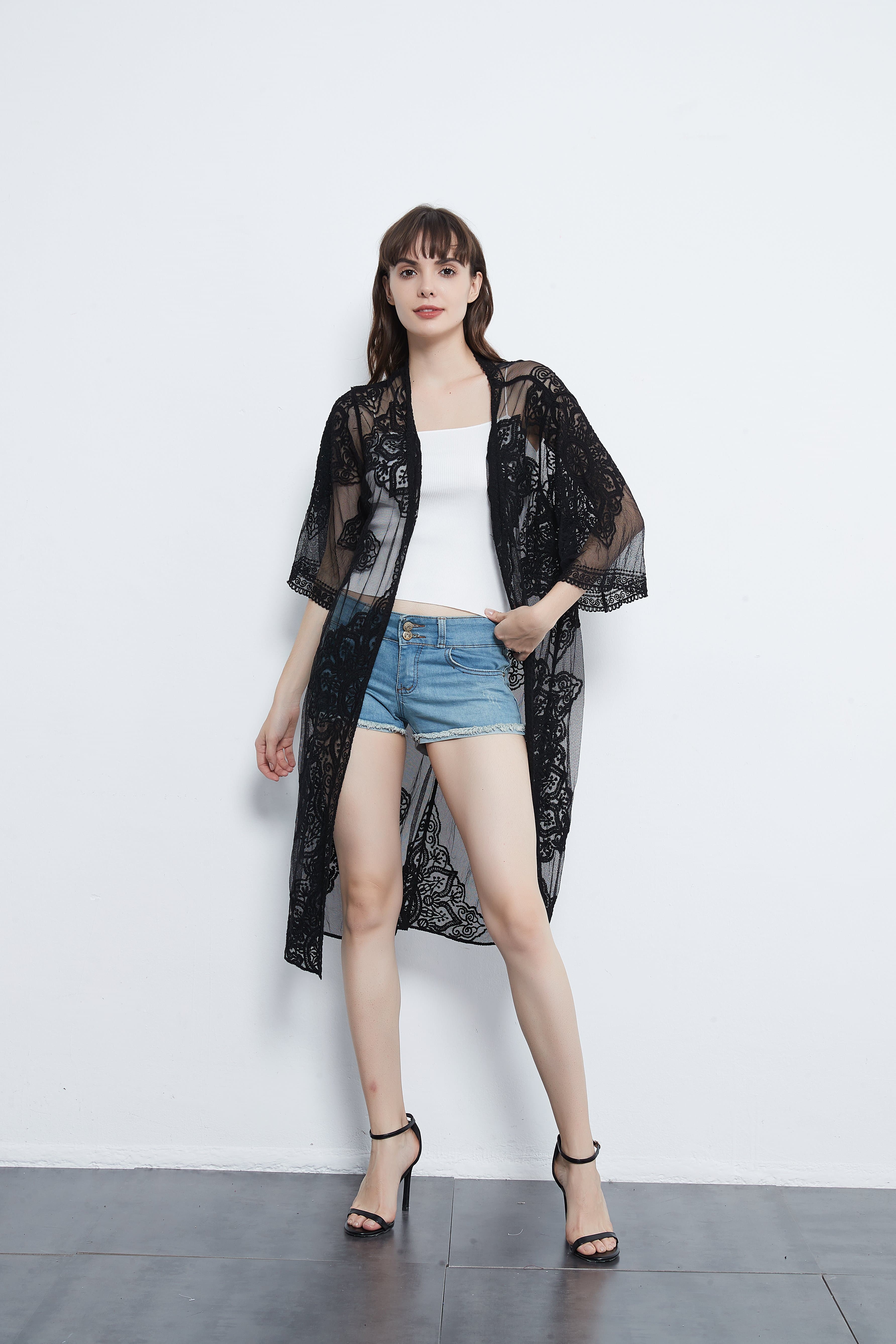 Crochet Embroidered Lace Cardi - Image 3