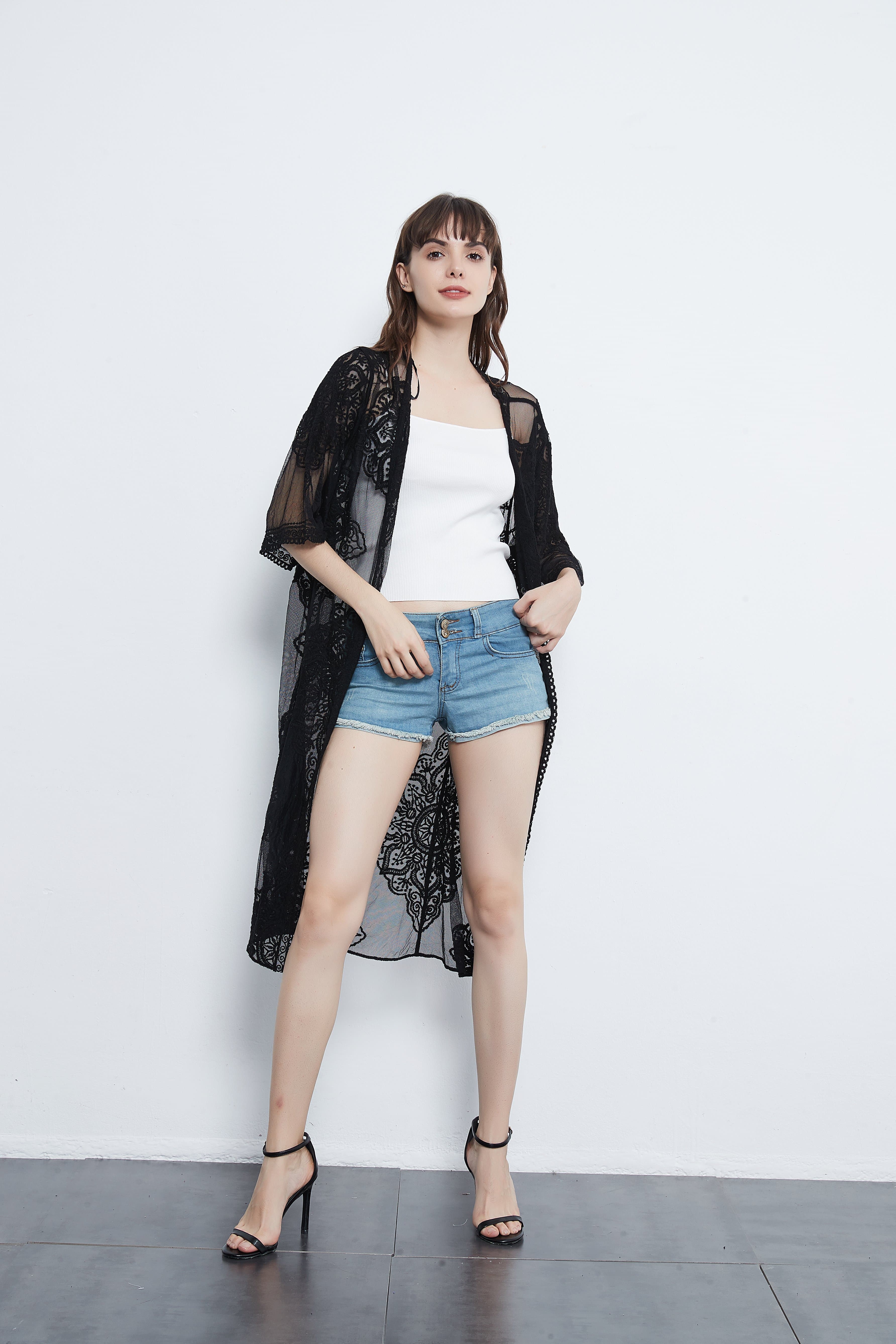 Crochet Embroidered Lace Cardi - Image 4