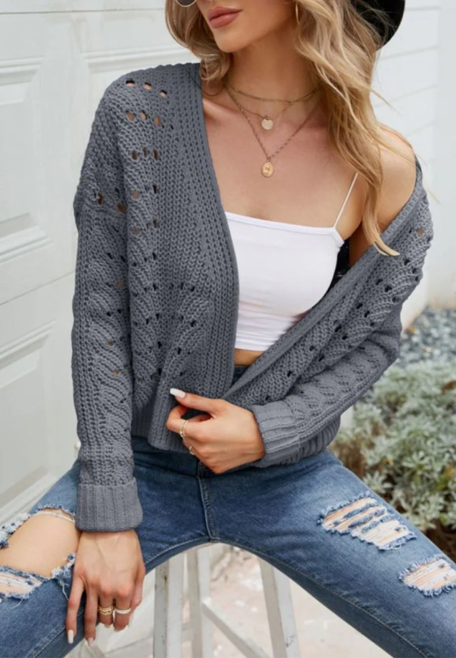 Crochet Knit Light Cardigan - Image 4
