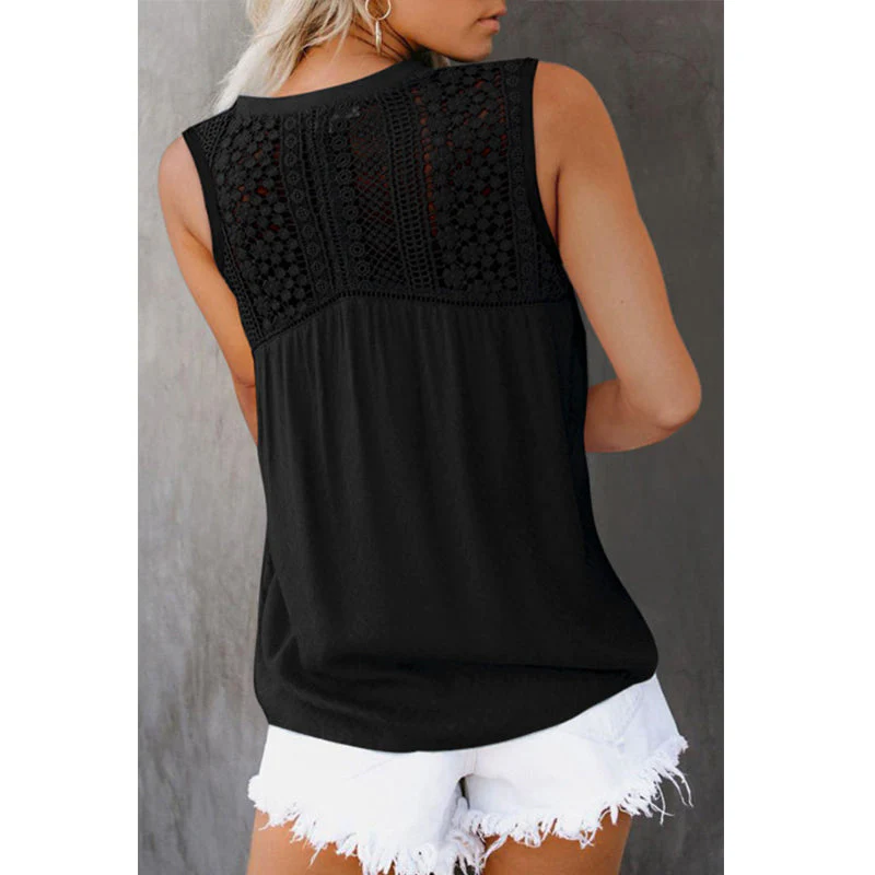 Crochet Lace Detail Knot Blouse - Image 3