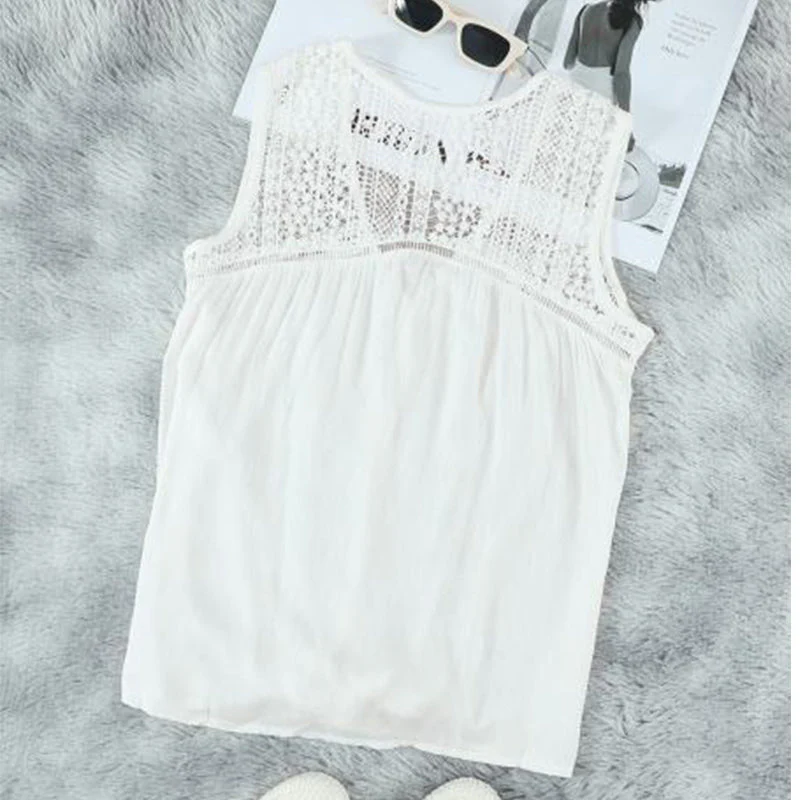 Crochet Lace Detail Knot Blouse - Image 9