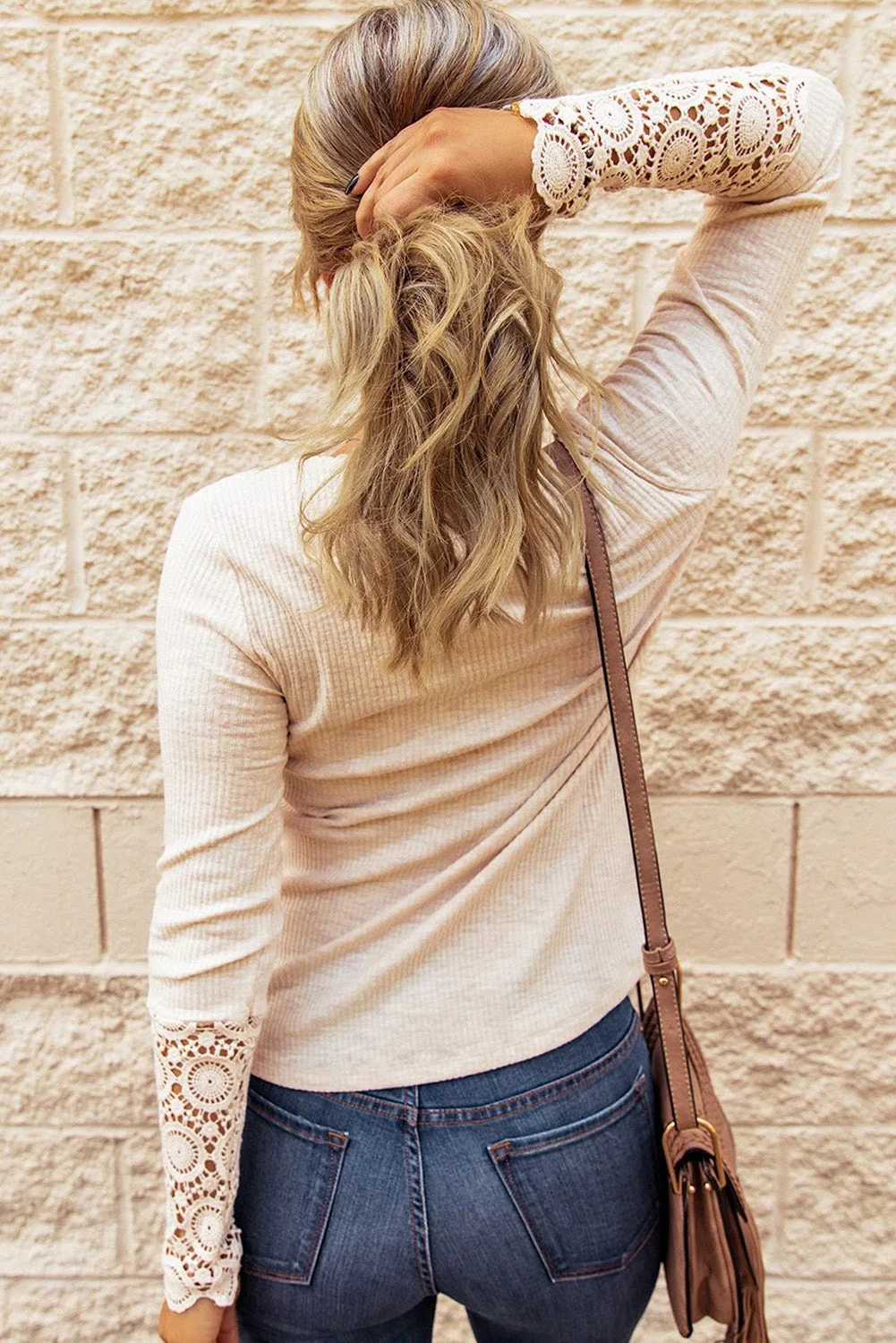 Crochet Lace Detail Shirt - Image 17