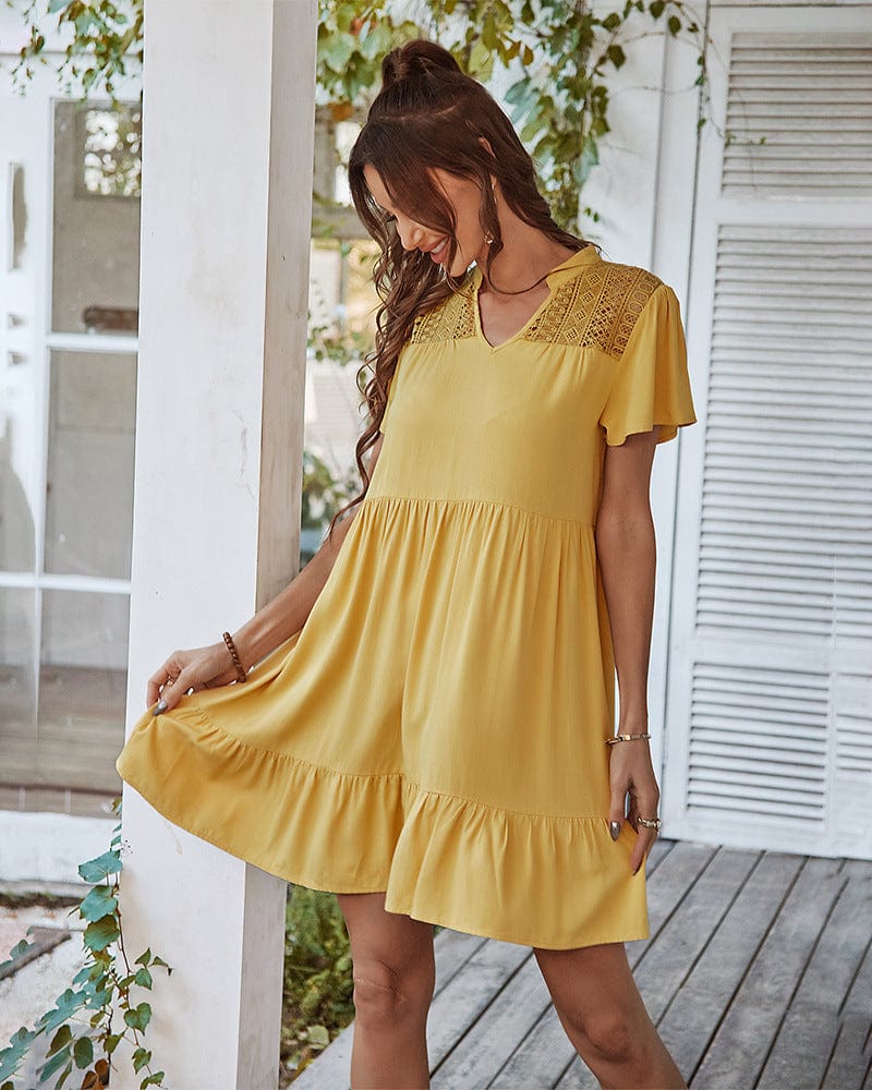 Crochet Lace Detail Summer Dress - Image 5