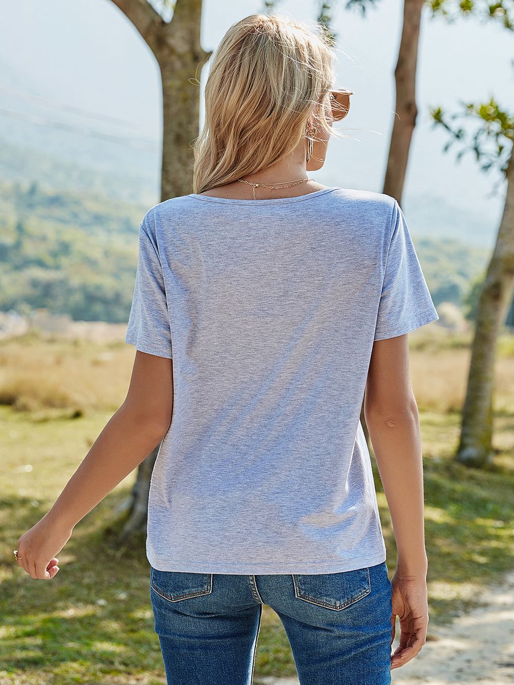 Crochet Lace Patch Pocket Shirt - Image 2