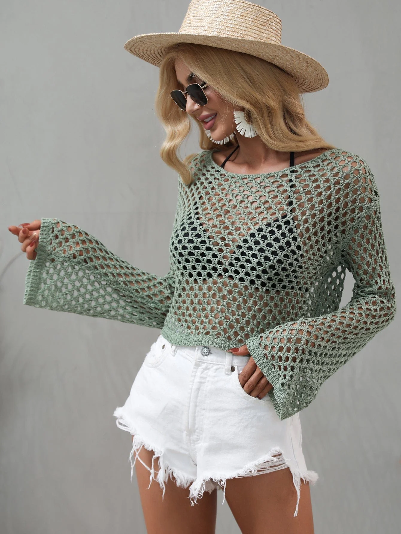 Crochet Net Crop Top - Image 12