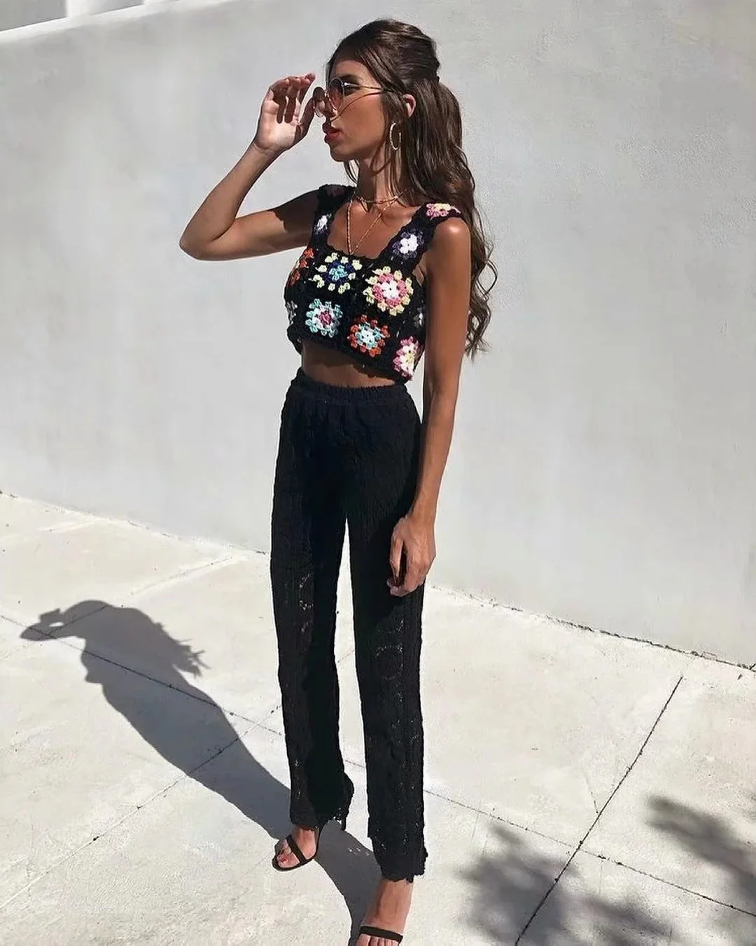 Crochet Rainbow Crop Top