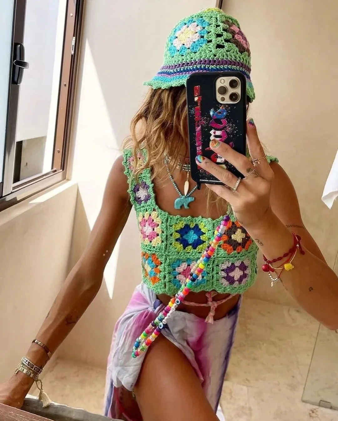 Crochet Rainbow Crop Top - Image 4